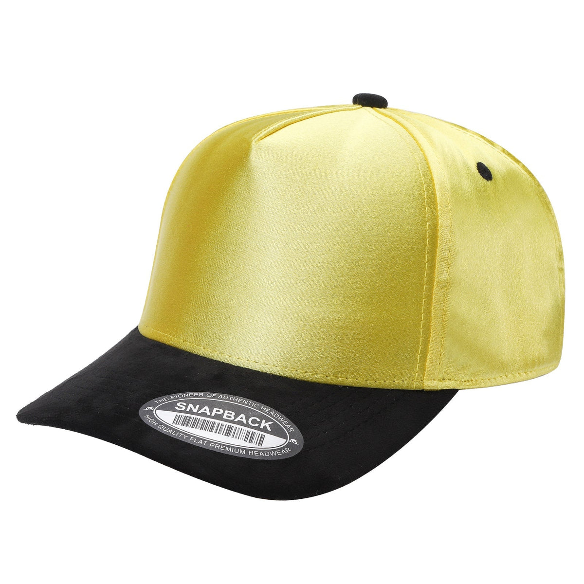 Unbranded Satin Snapback with Suede Bill
