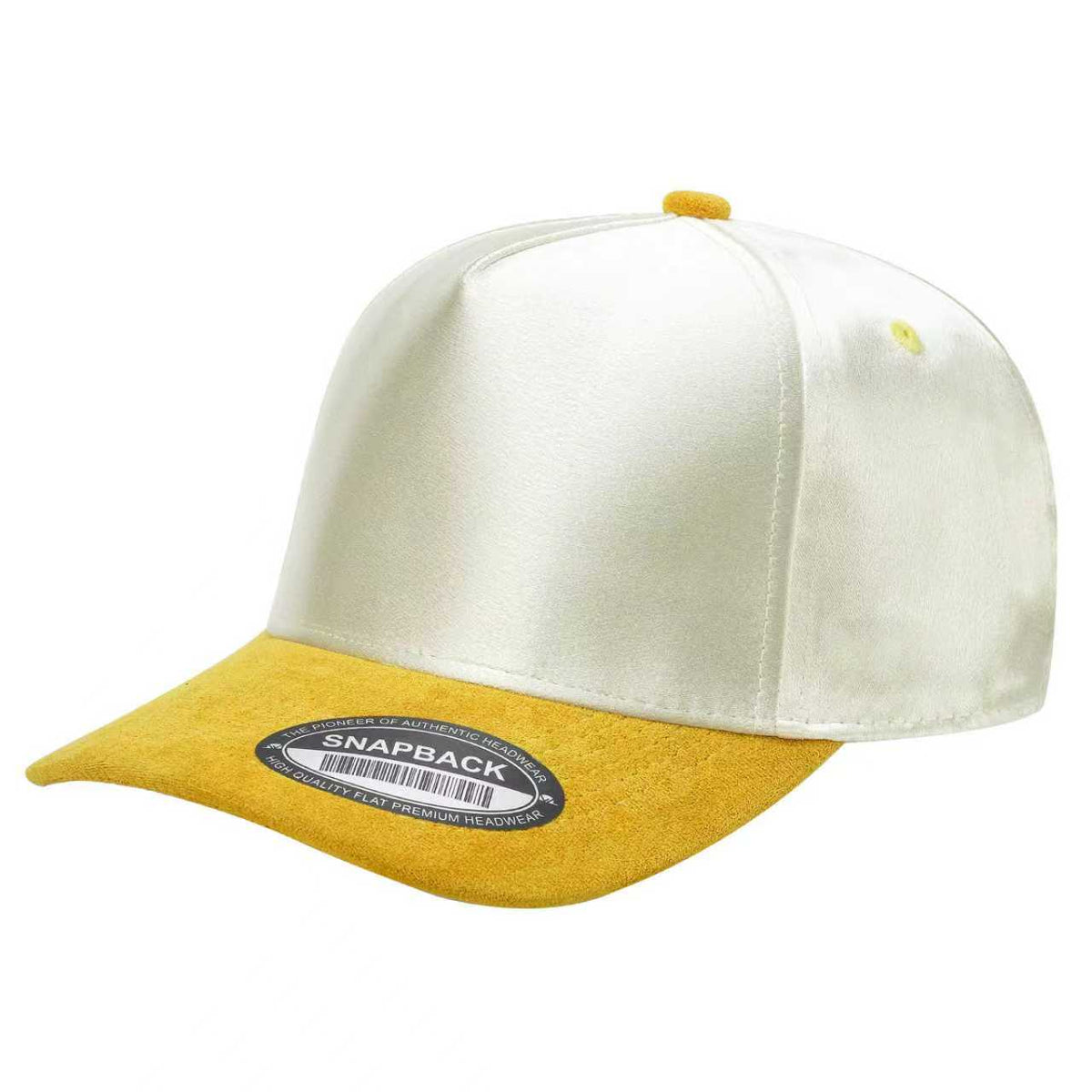 Unbranded Satin Snapback with Suede Bill