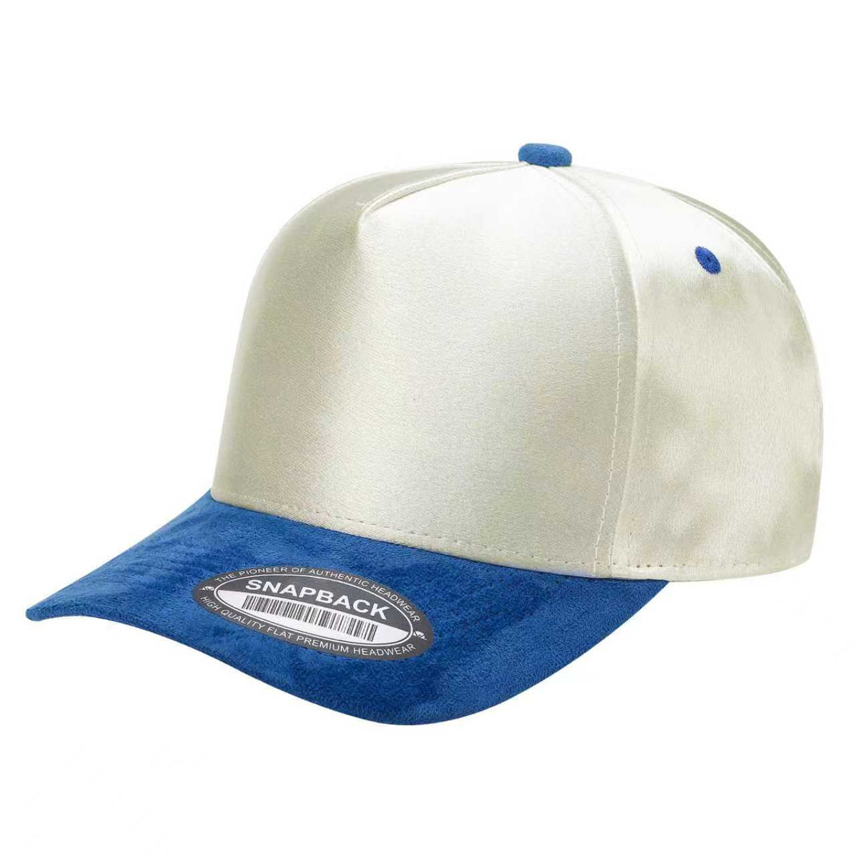 Unbranded Satin Snapback with Suede Bill