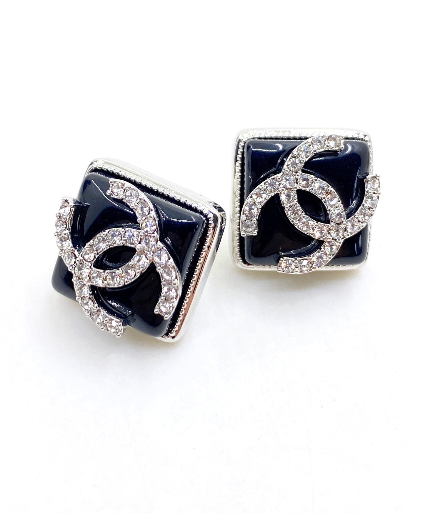 18K Chanel Square Earrings