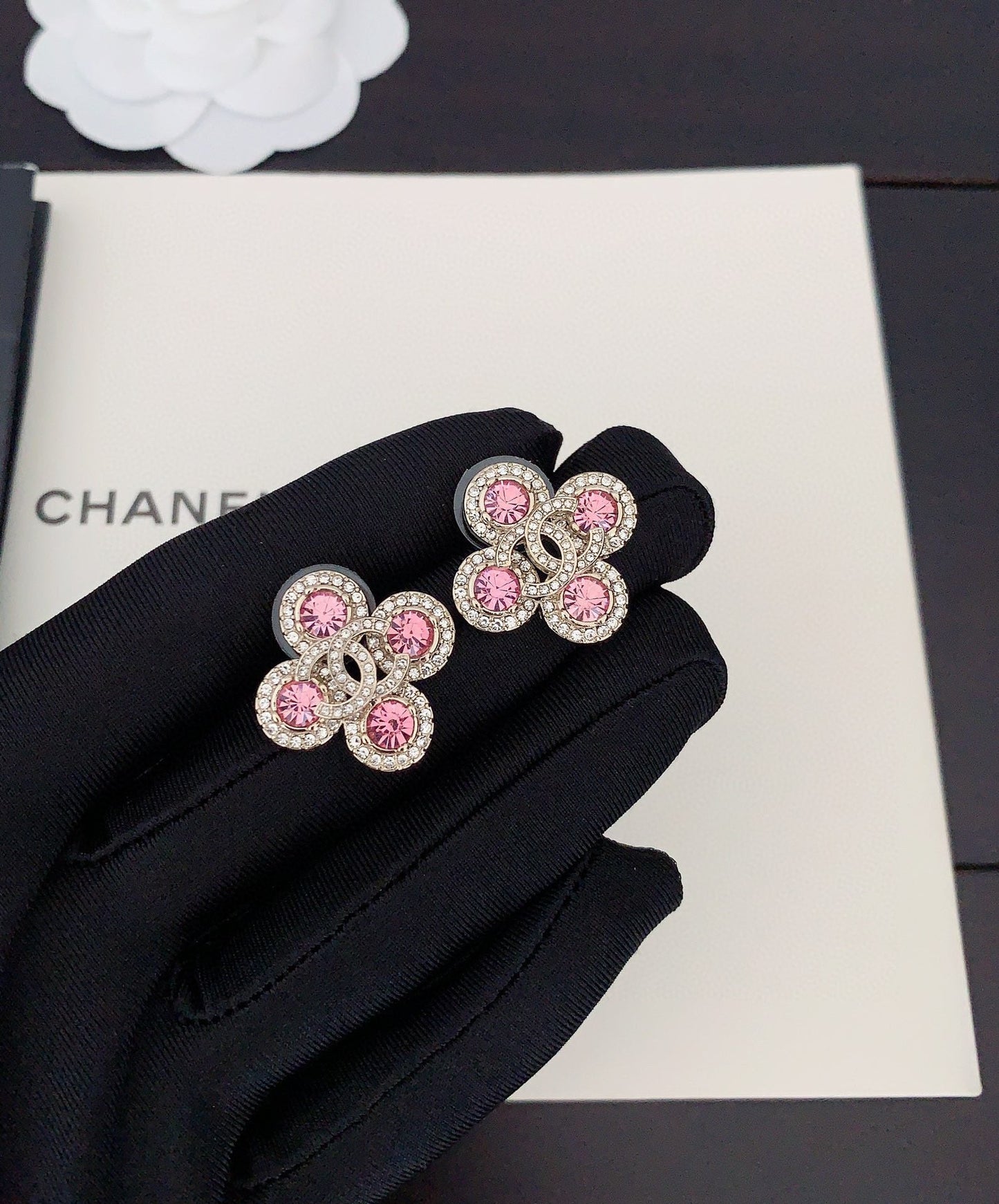18K Chanel Pink Diamonds Earrings