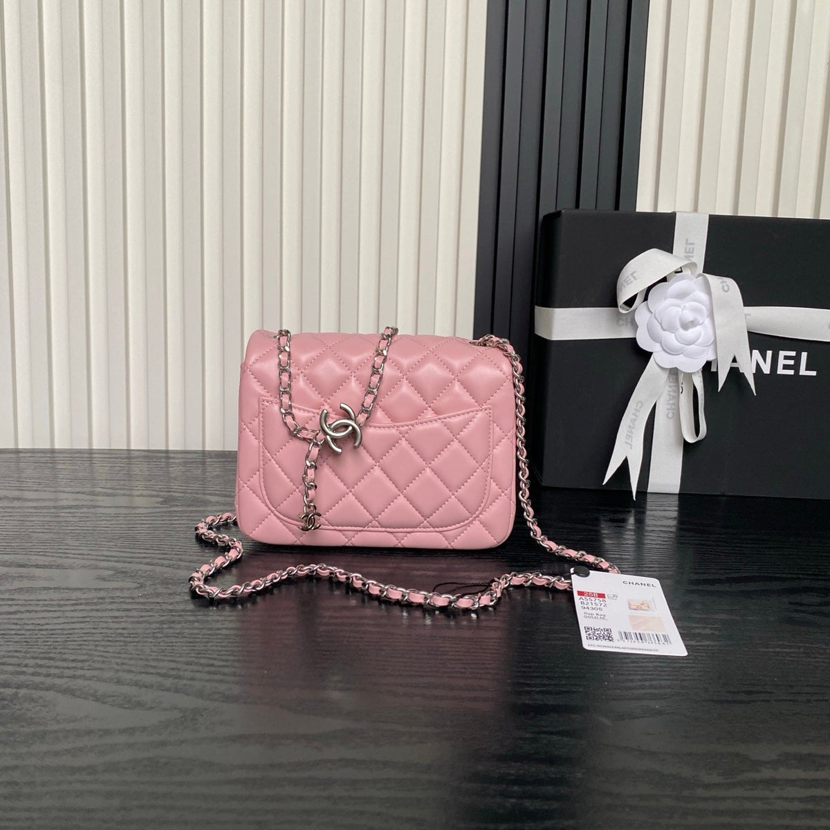 CHANEL 25S MINI FLAP BAG 18 IN PINK CALFSKIN
