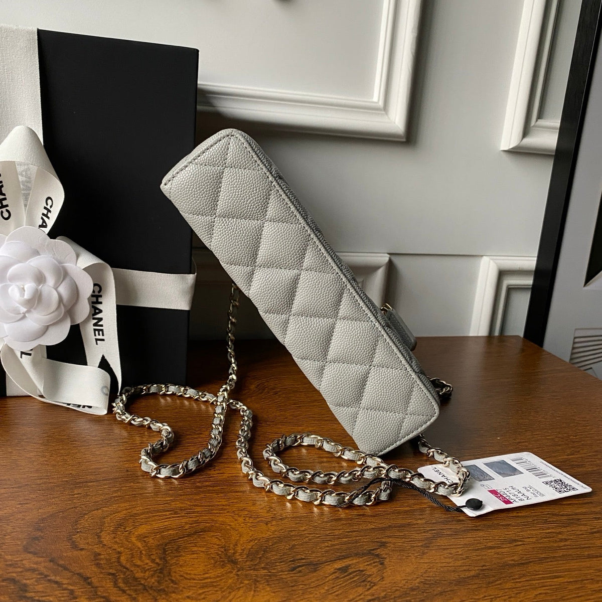 CHANEL 25S VANITY BAG 20 IN GREY CAVIAR LEATHER
