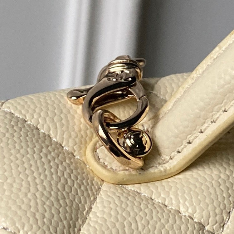 CHANEL 25S VANITY BAG 20 IN CREAMY BEIGE CAVIAR LEATHER