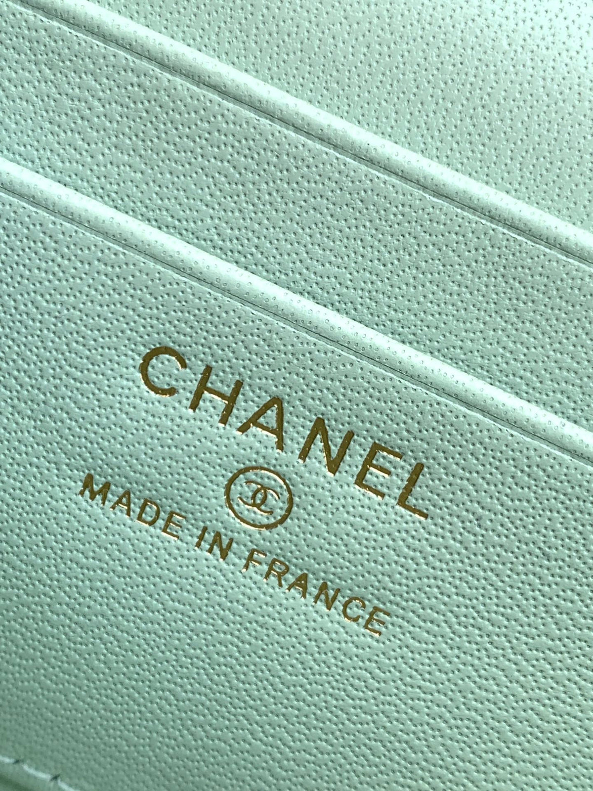 CHANEL 25S VANITY BAG 19.5 CM IN MINT GREEN LAMBSKIN