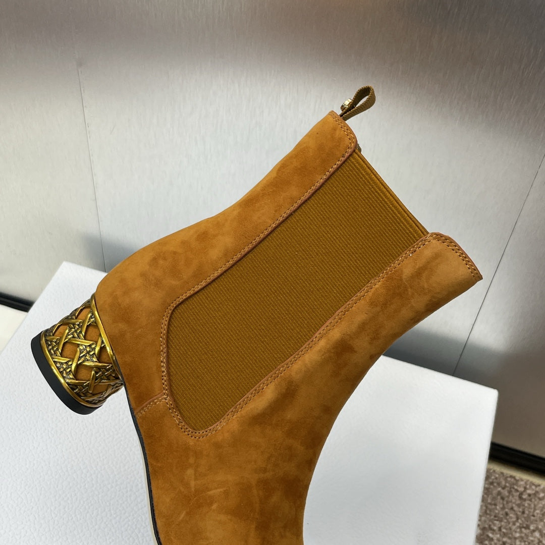 DIOR 25S ANKLE BOOT IN SADDLE BROWN SUEDE